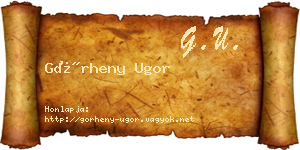 Görheny Ugor névjegykártya